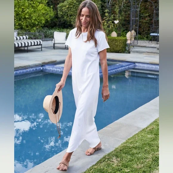 Frank & Eileen | Dresses | Frank Eileen Harper Perfect Tee Maxi Dress  Heritage Jersey In White | Poshmark